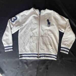 Polo by Ralph Lauren Boy’s Heathered Oatmeal Zip Up Jacket Size Large (14/16)